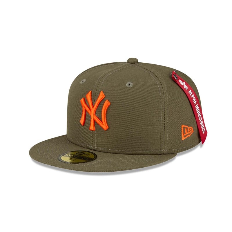 59fifty New Era Alpha Industries New York Yankees Medium Fitted Gorras Verdes | AM3419765