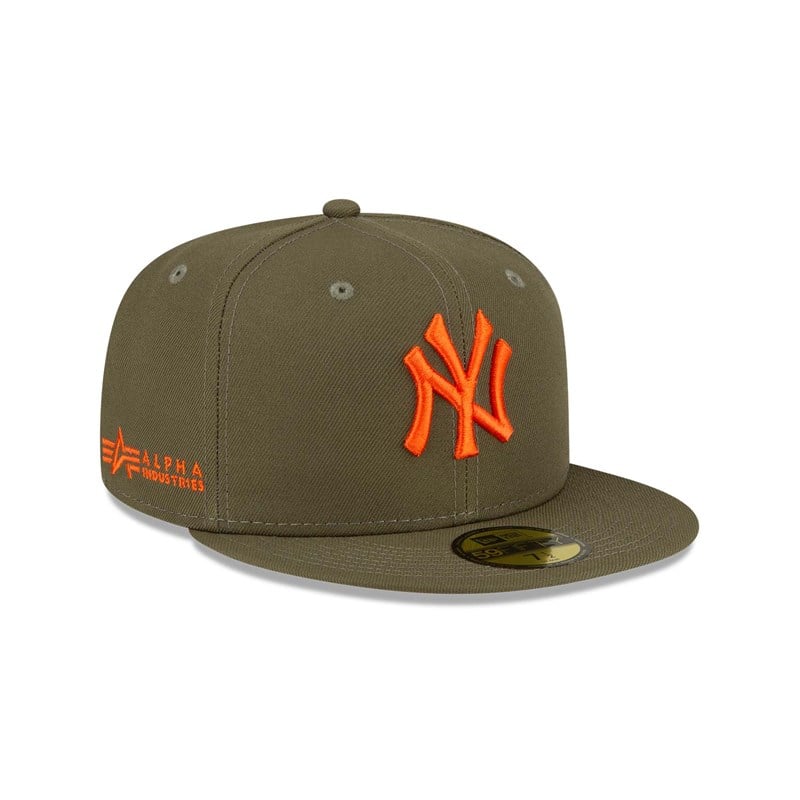 59fifty New Era Alpha Industries New York Yankees Medium Fitted Gorras Verdes | AM3419765