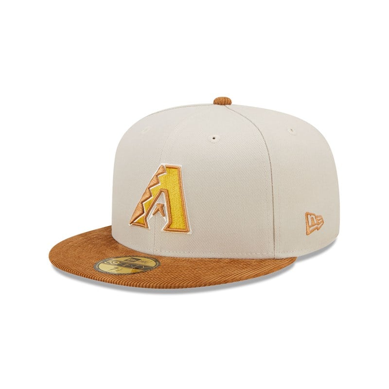 59fifty New Era Arizona Diamondbacks Cord Visor Fitted Gorras Creme | DS1590623