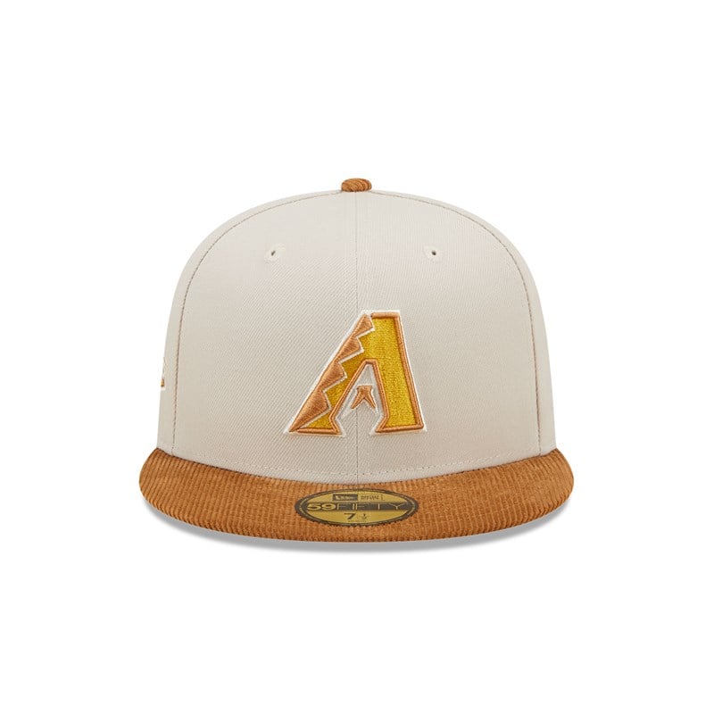 59fifty New Era Arizona Diamondbacks Cord Visor Fitted Gorras Creme | DS1590623