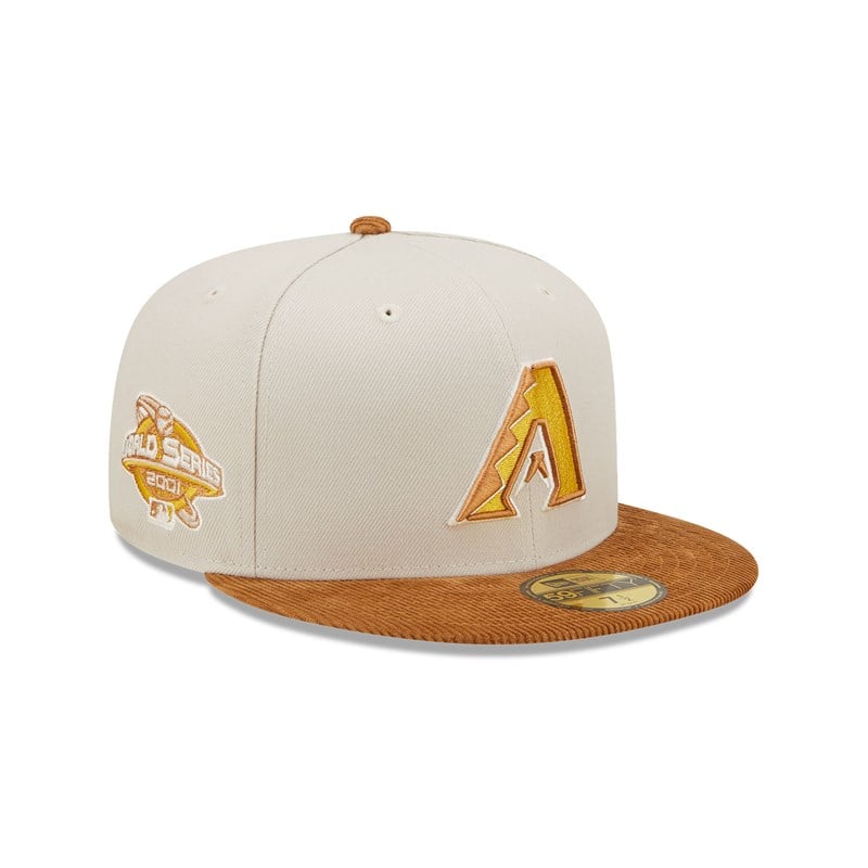 59fifty New Era Arizona Diamondbacks Cord Visor Fitted Gorras Creme | DS1590623