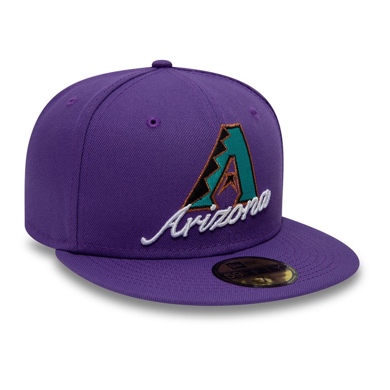 59fifty New Era Arizona Diamondbacks Dual Logo Fitted Gorras Morados | OV7184506