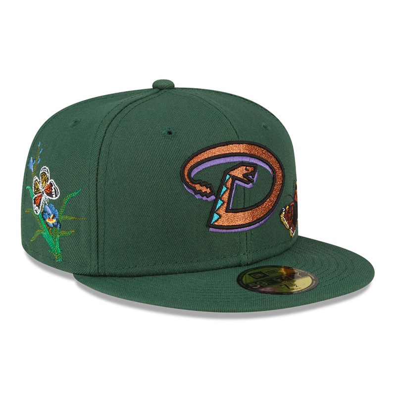 59fifty New Era Arizona Diamondbacks Felt X MLB Fitted Gorras Verdes | BN8279156