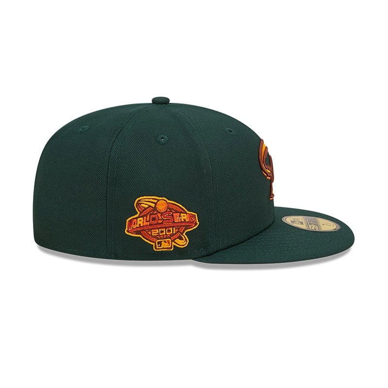 59fifty New Era Arizona Diamondbacks Leafy Fitted Gorras Verdes | QI5038421