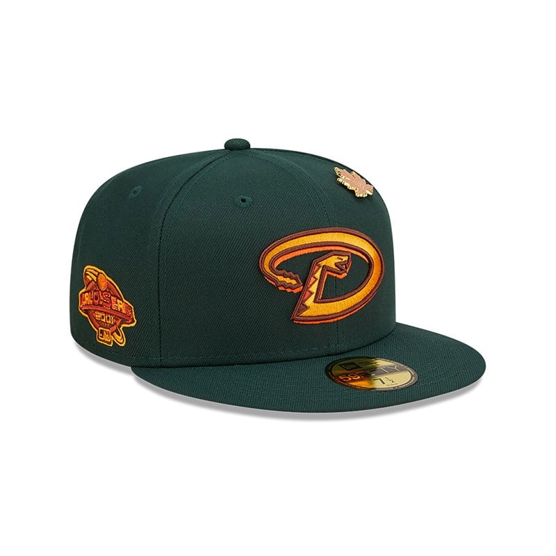 59fifty New Era Arizona Diamondbacks Leafy Fitted Gorras Verdes | QI5038421