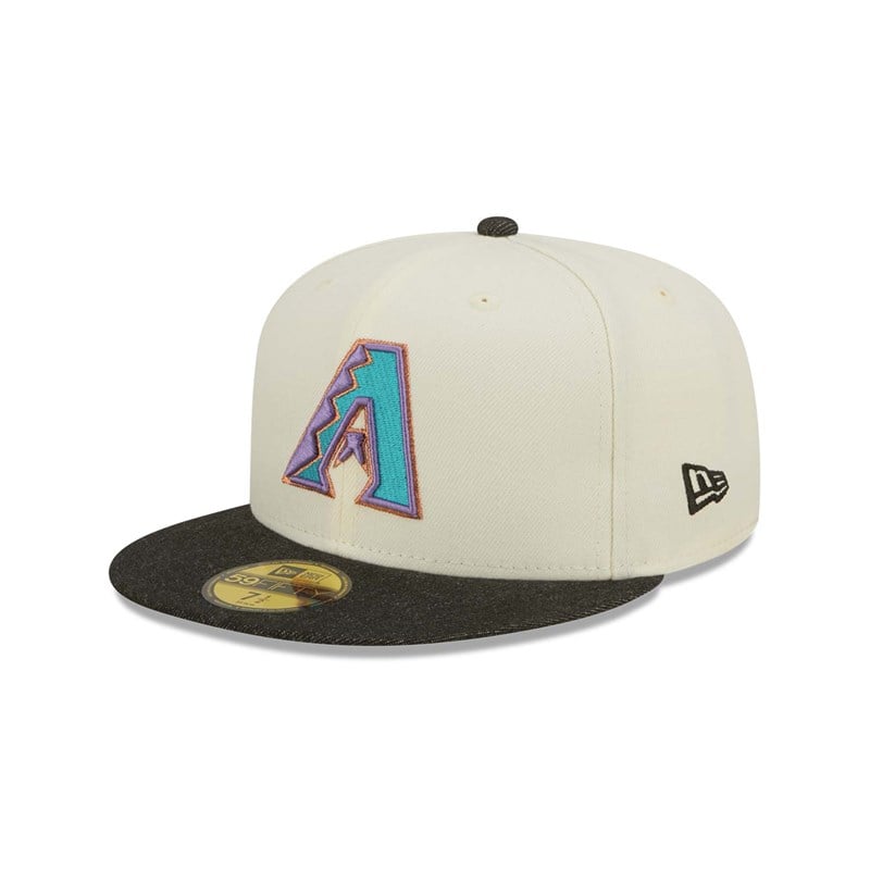 59fifty New Era Arizona Diamondbacks MLB Chrome Fitted Gorras Blancos | YC8139740