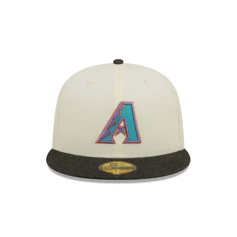 59fifty New Era Arizona Diamondbacks MLB Chrome Fitted Gorras Blancos | YC8139740