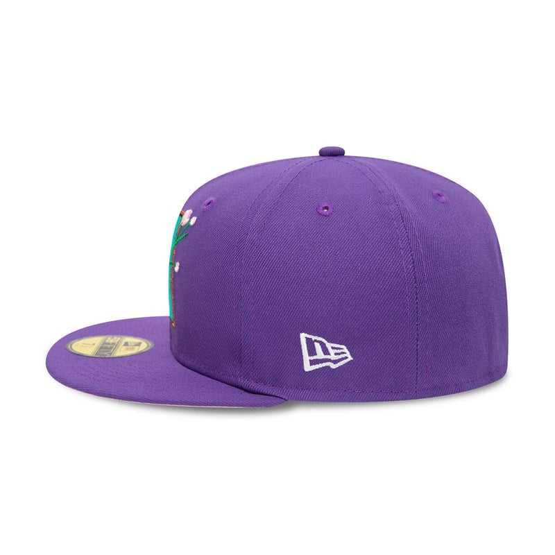 59fifty New Era Arizona Diamondbacks Side Patch Bloom Fitted Gorras Morados | AW0481723