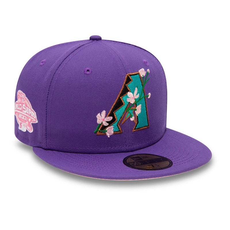 59fifty New Era Arizona Diamondbacks Side Patch Bloom Fitted Gorras Morados | AW0481723