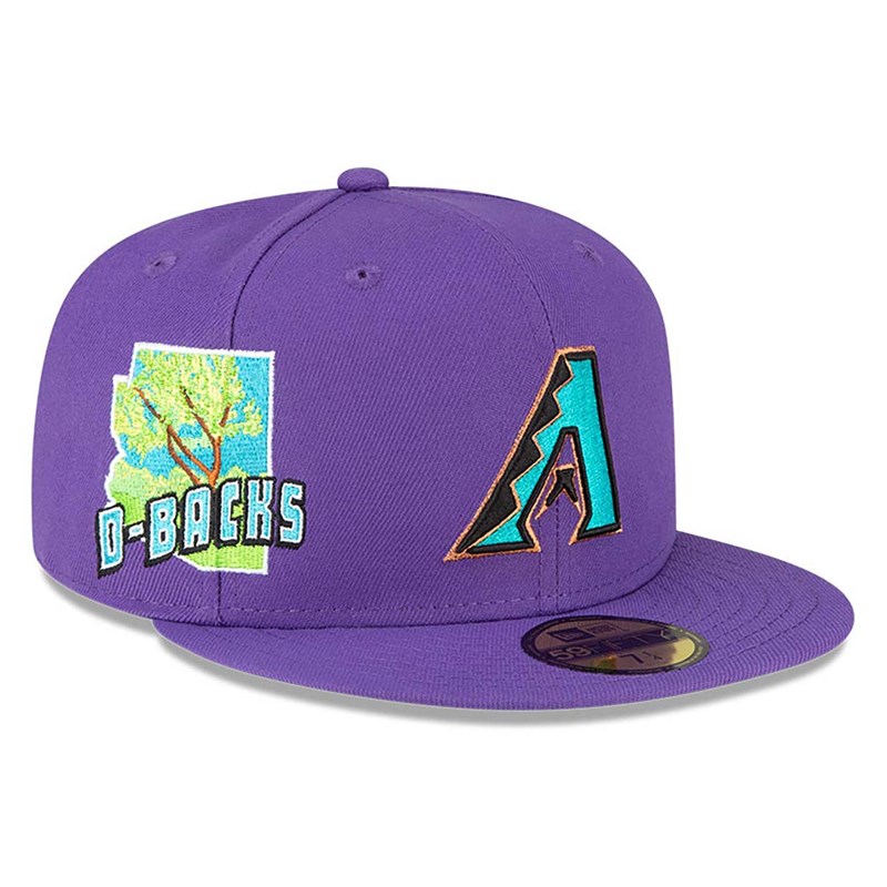 59fifty New Era Arizona Diamondbacks Stateview Fitted Gorras Morados | XL6152349