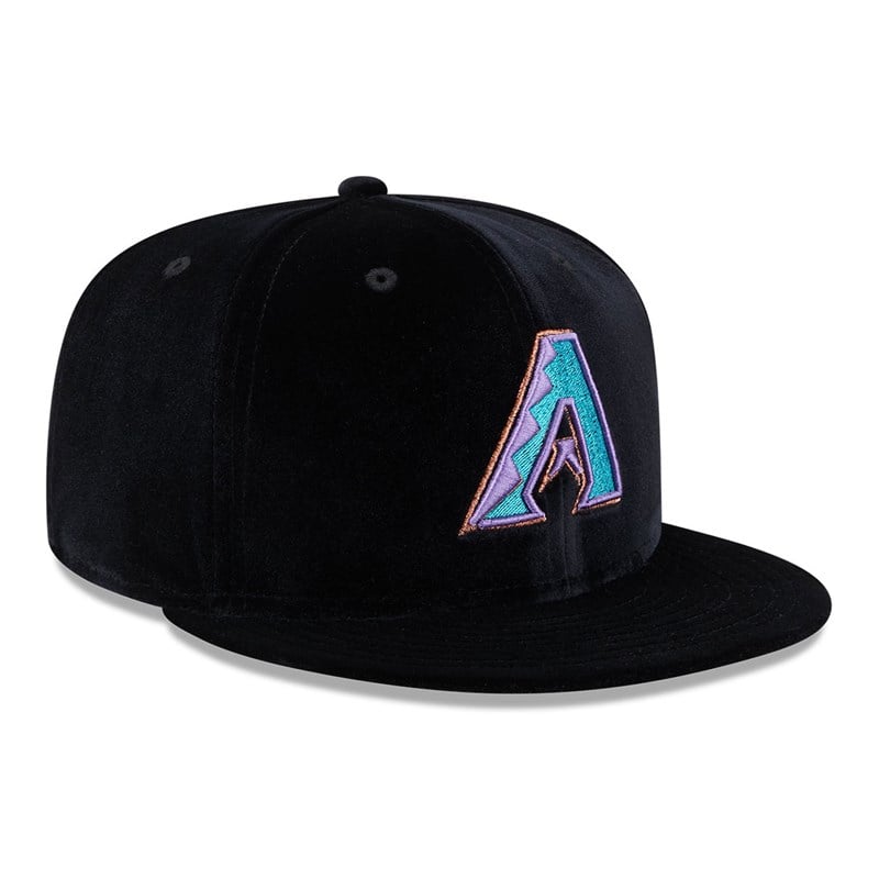 59fifty New Era Arizona Diamondbacks Velvet Fitted Gorras Negros | VO3406529