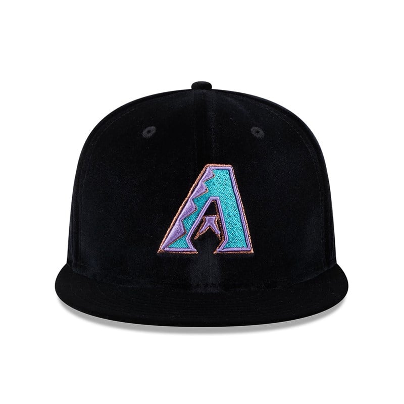 59fifty New Era Arizona Diamondbacks Velvet Fitted Gorras Negros | VO3406529