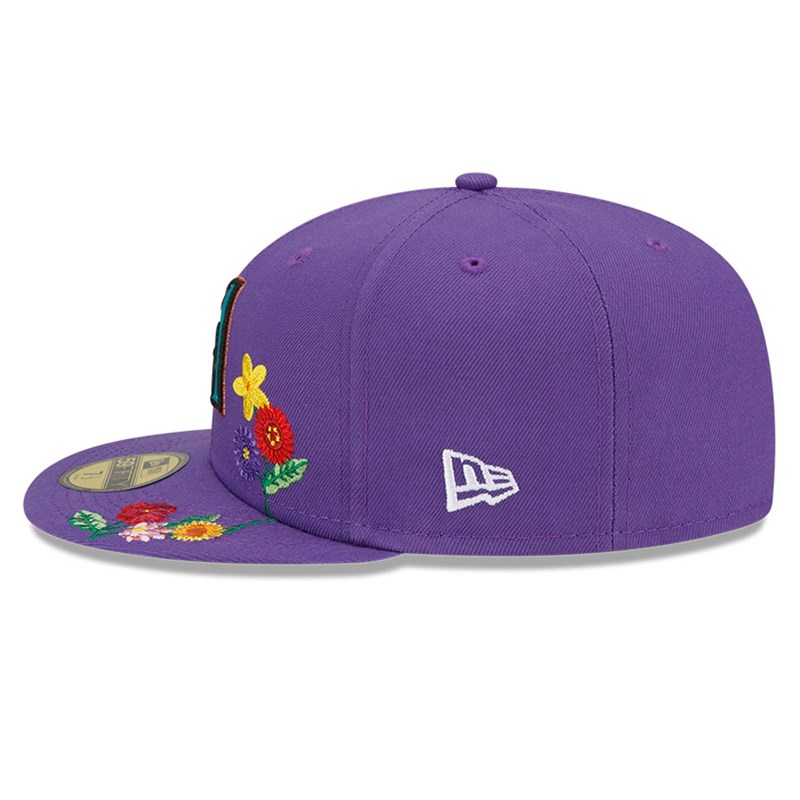 59fifty New Era Arizona Diamondbacks Visor Bloom Fitted Gorras Morados | PR5946310