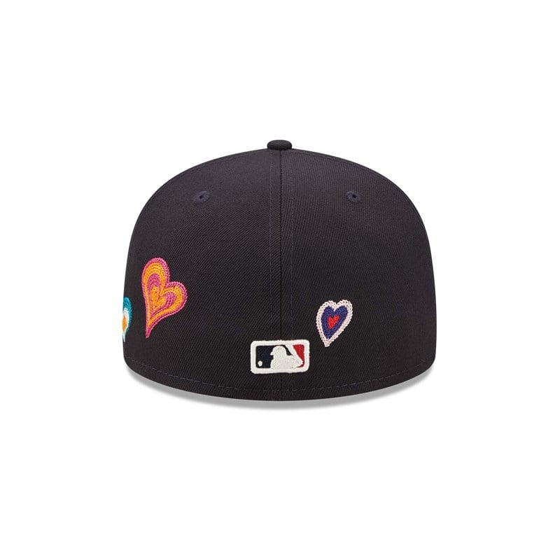 59fifty New Era Atlanta Braves Chain Stitch Heart Fitted Gorras Azules | MW5937142