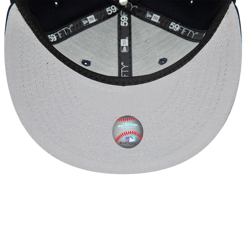 59fifty New Era Atlanta Braves Dual Logo Fitted Gorras Azules | YQ9315784