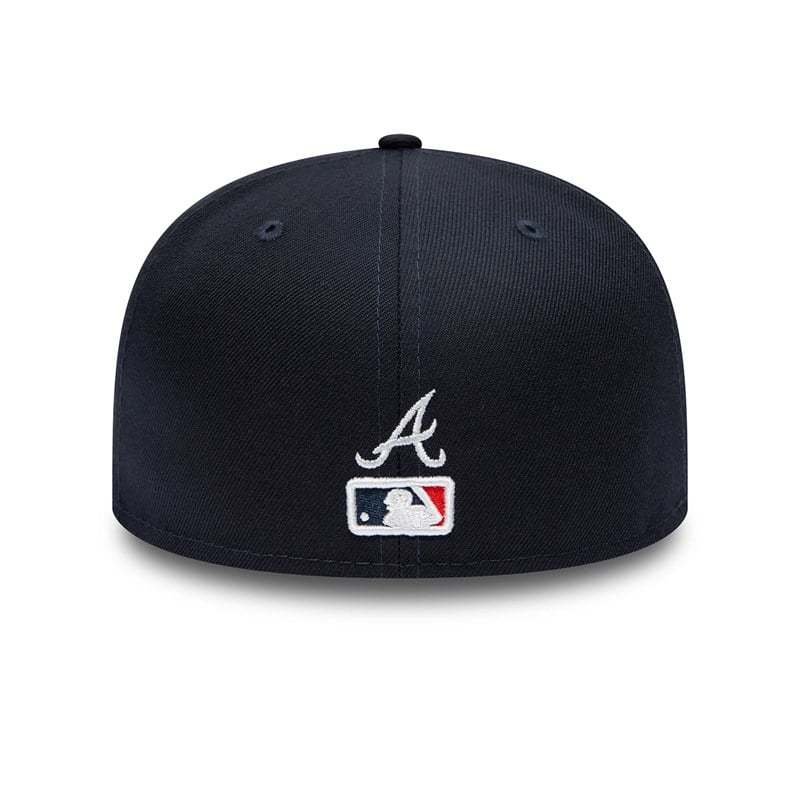 59fifty New Era Atlanta Braves Dual Logo Fitted Gorras Azules | YQ9315784