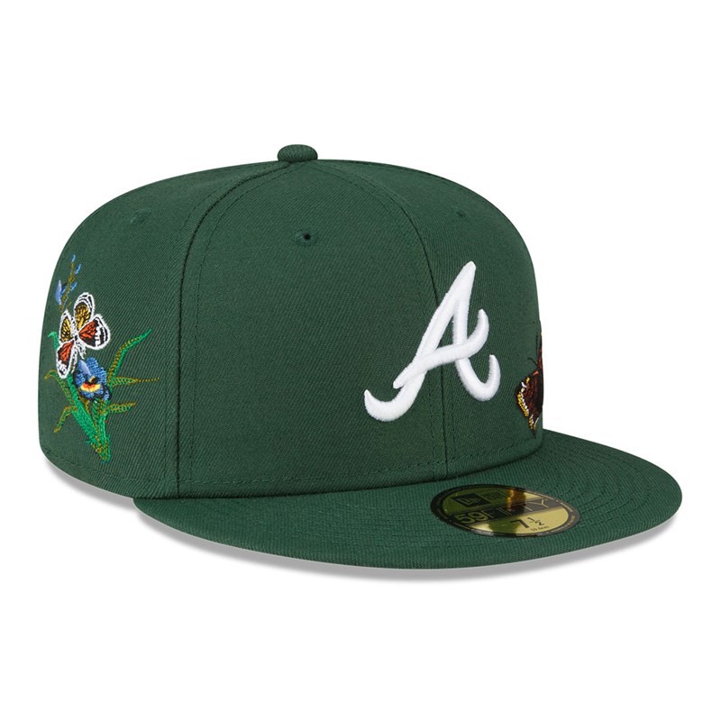 59fifty New Era Atlanta Braves Felt X MLB Fitted Gorras Verdes | WA5706489