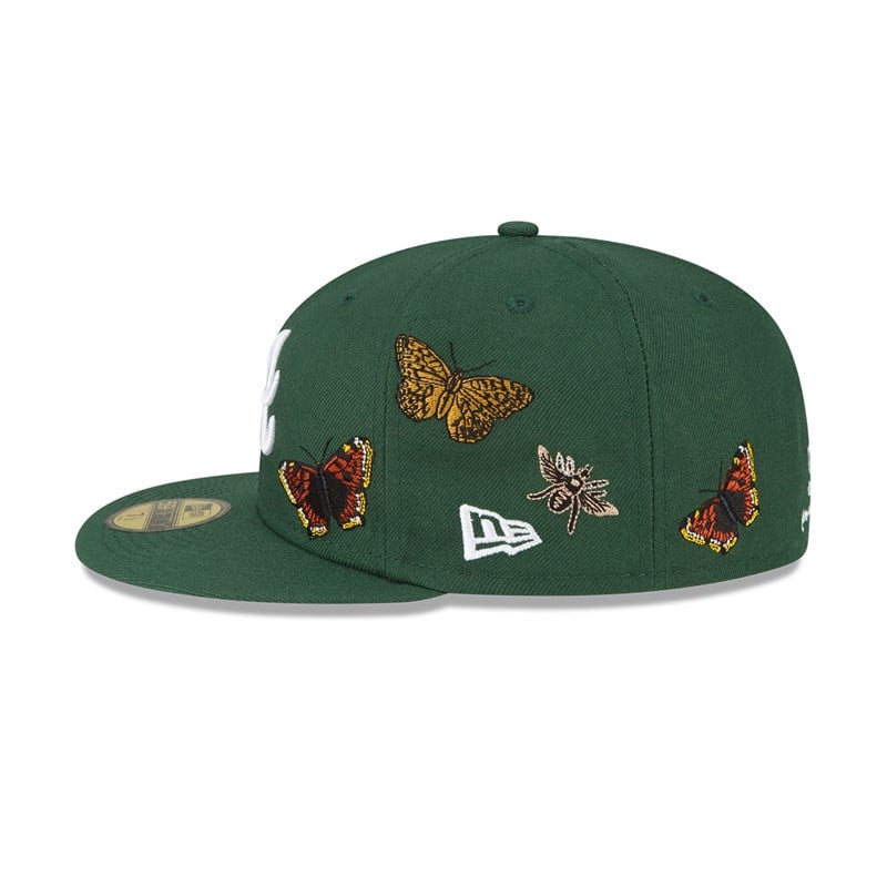 59fifty New Era Atlanta Braves Felt X MLB Fitted Gorras Verdes | WA5706489