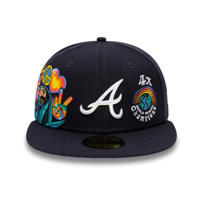 59fifty New Era Atlanta Braves Groovy Fitted Gorras Azules | IE1483609