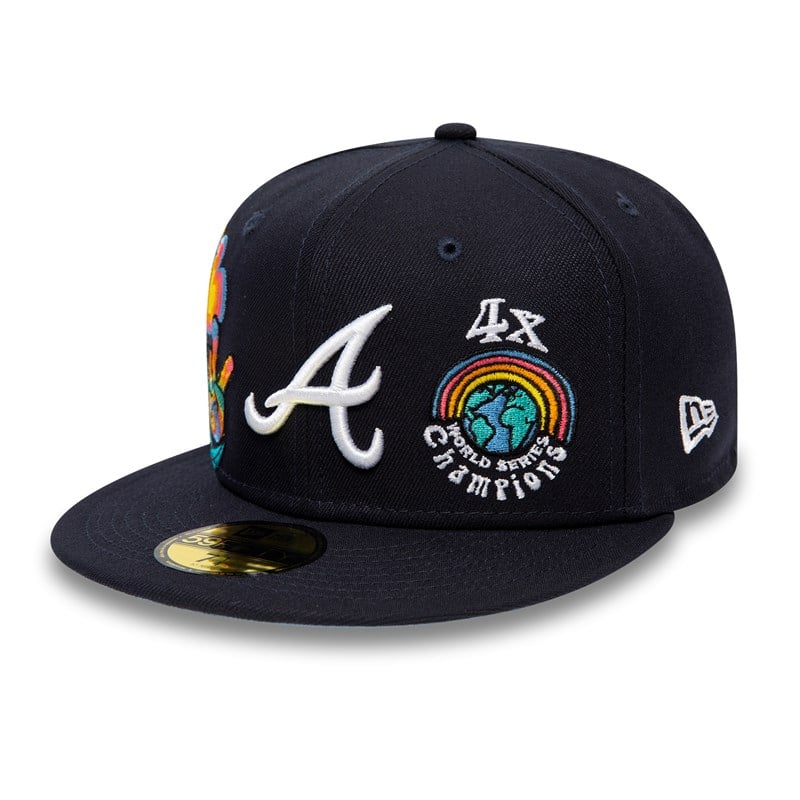 59fifty New Era Atlanta Braves Groovy Fitted Gorras Azules | IE1483609