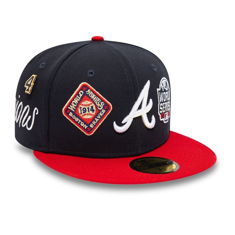 59fifty New Era Atlanta Braves Historic Champs Fitted Gorras Azules | ZW3567198