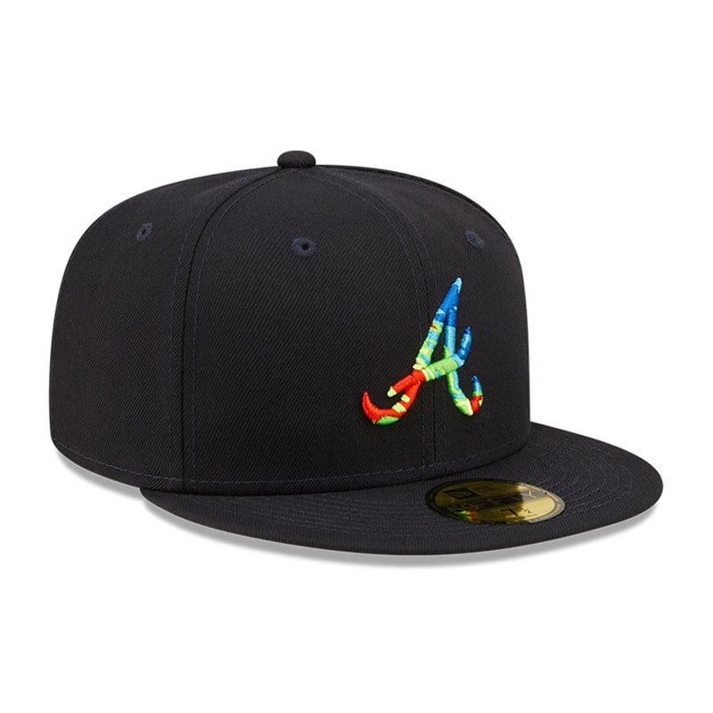 59fifty New Era Atlanta Braves Infrared Fitted Gorras Azules | LB3924701