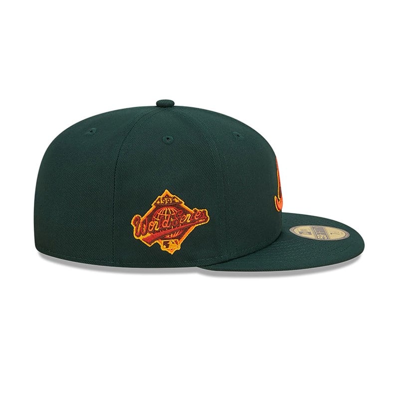 59fifty New Era Atlanta Braves Leafy Fitted Gorras Verdes | AO1593720