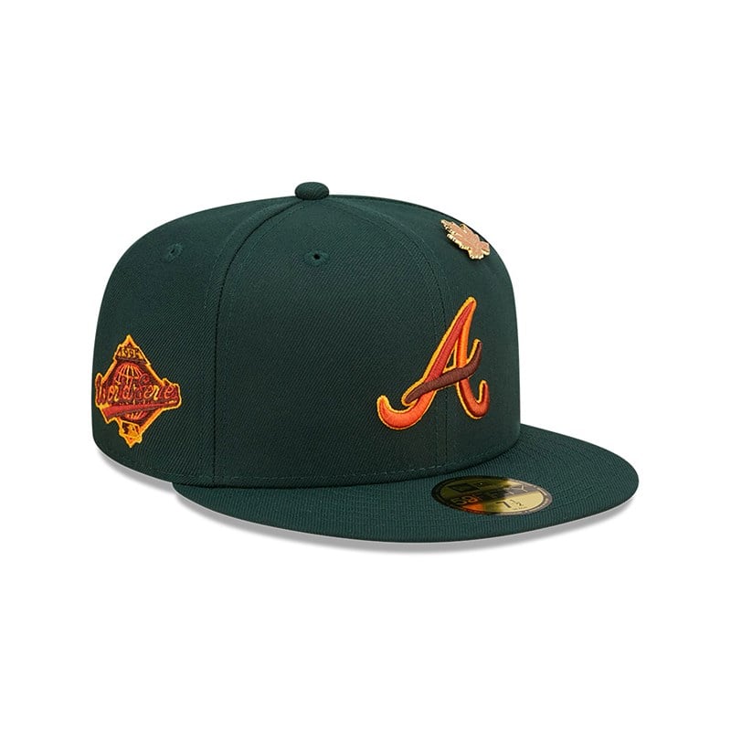 59fifty New Era Atlanta Braves Leafy Fitted Gorras Verdes | AO1593720