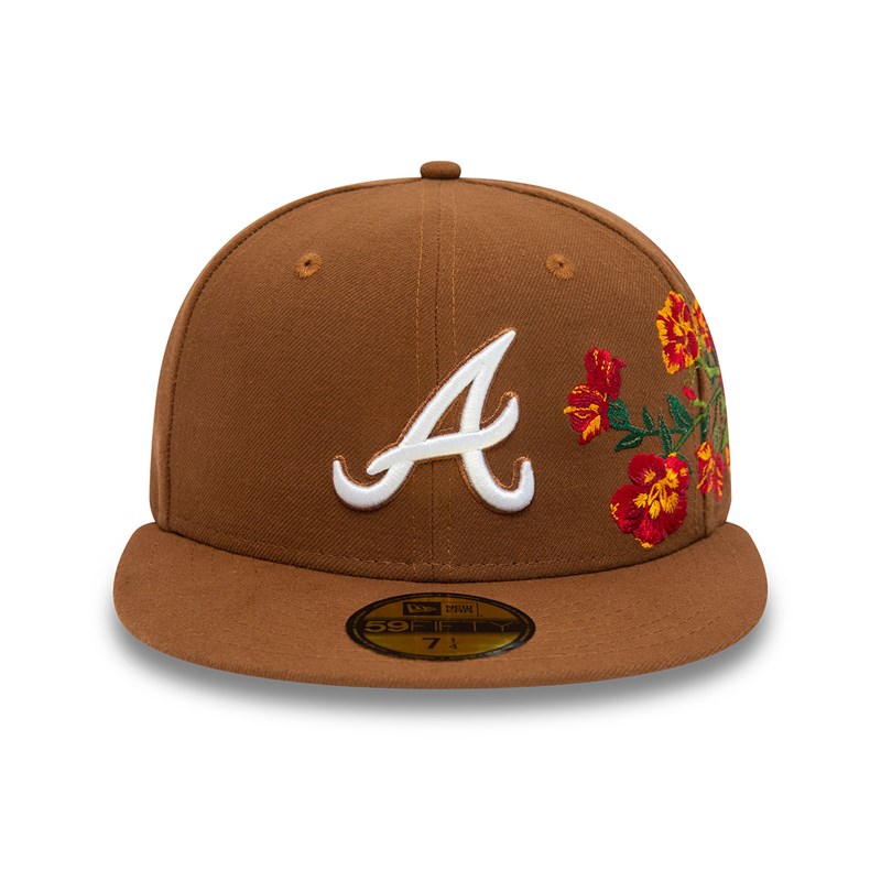 59fifty New Era Atlanta Braves MLB Floral Toffee Fitted Gorras Marrom | VS3521740