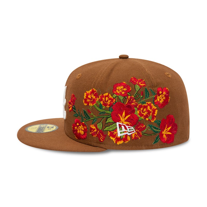 59fifty New Era Atlanta Braves MLB Floral Toffee Fitted Gorras Marrom | VS3521740