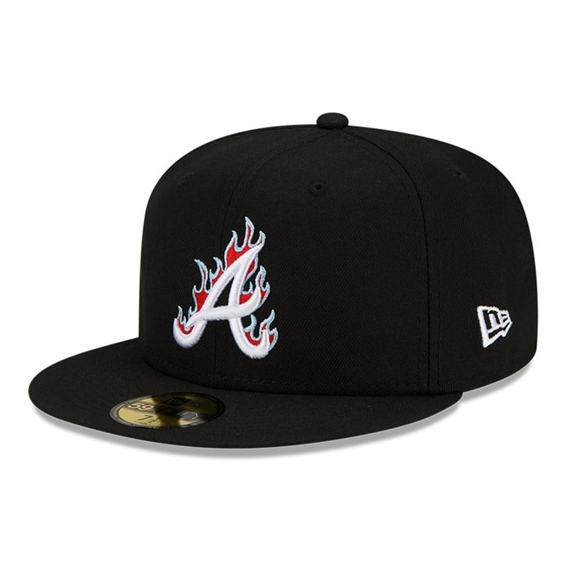 59fifty New Era Atlanta Braves MLB Team Fire Gorras Negros | IT2740816