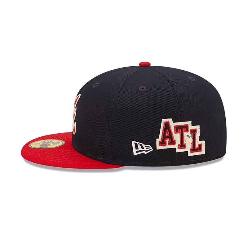 59fifty New Era Atlanta Braves Ne Letterman Fitted Gorras Azules | GN0239465