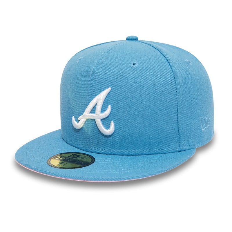 59fifty New Era Atlanta Braves Pastel Fitted Gorras Azules | WG0964172