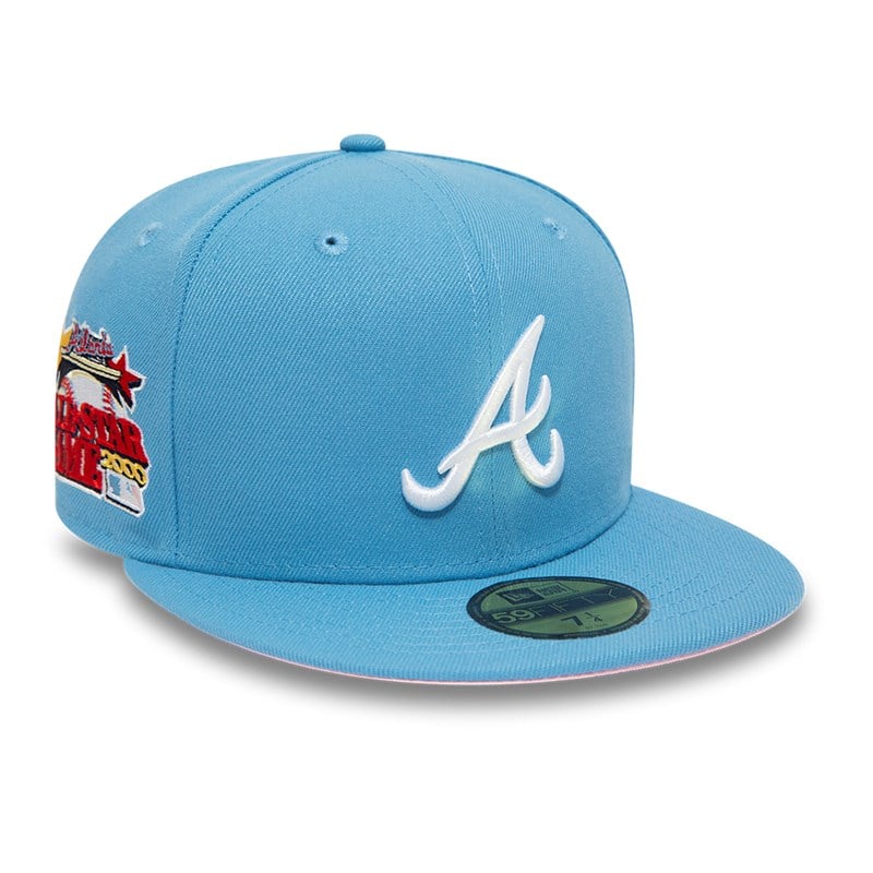 59fifty New Era Atlanta Braves Pastel Fitted Gorras Azules | WG0964172