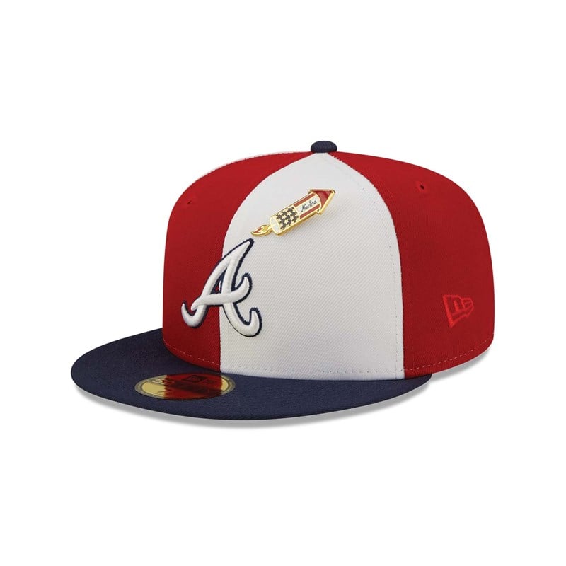 59fifty New Era Atlanta Braves Pinwheel Americana Fitted Gorras Rojos | SK8231756