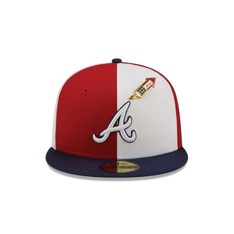 59fifty New Era Atlanta Braves Pinwheel Americana Fitted Gorras Rojos | SK8231756