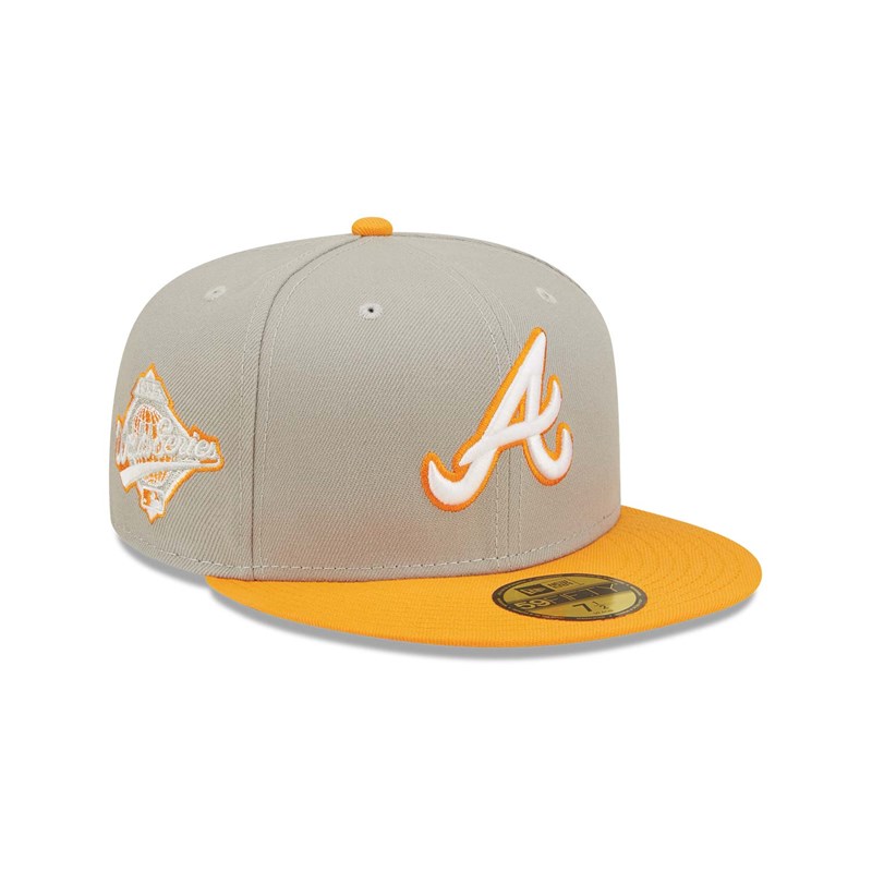 59fifty New Era Atlanta Braves Soda Fitted Gorras Grises | QV4172096