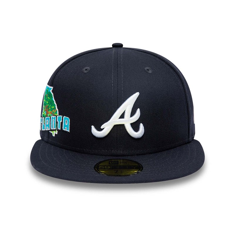 59fifty New Era Atlanta Braves Stateview Fitted Gorras Azules | ZH5708192