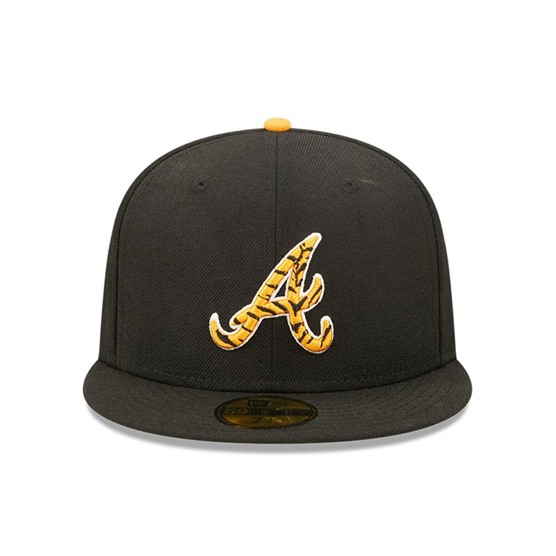 59fifty New Era Atlanta Braves Tiger Fill Fitted Gorras Negros | FB2875431