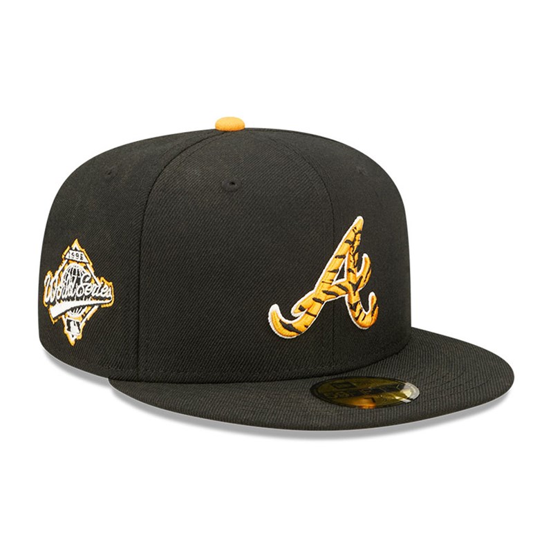 59fifty New Era Atlanta Braves Tiger Fill Fitted Gorras Negros | FB2875431