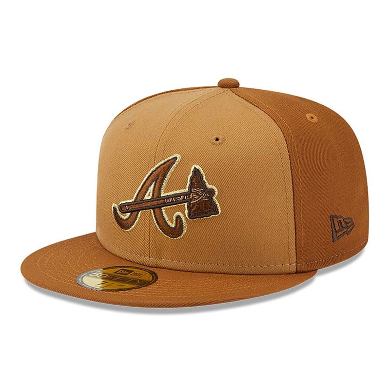 59fifty New Era Atlanta Braves Tri Tone Fitted Gorras Marrom | AU4620813