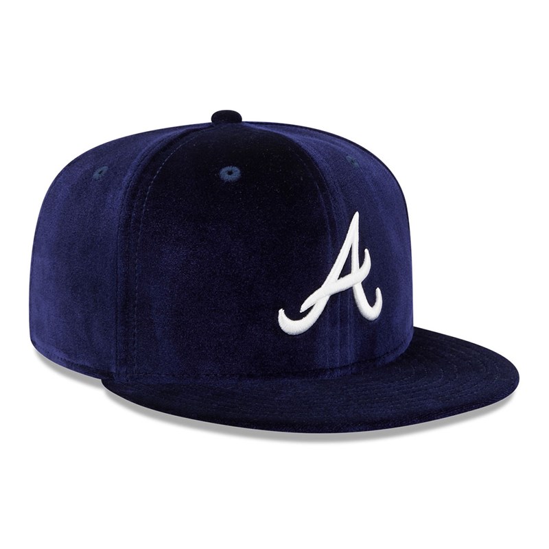 59fifty New Era Atlanta Braves Velvet Fitted Gorras Azules | CZ3026915