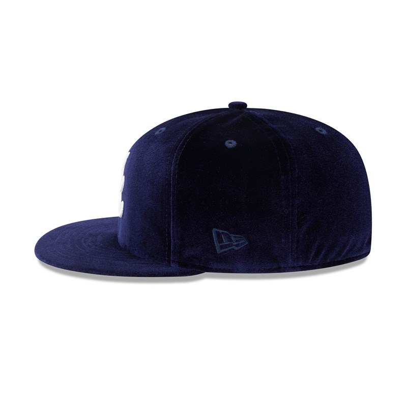 59fifty New Era Atlanta Braves Velvet Fitted Gorras Azules | CZ3026915