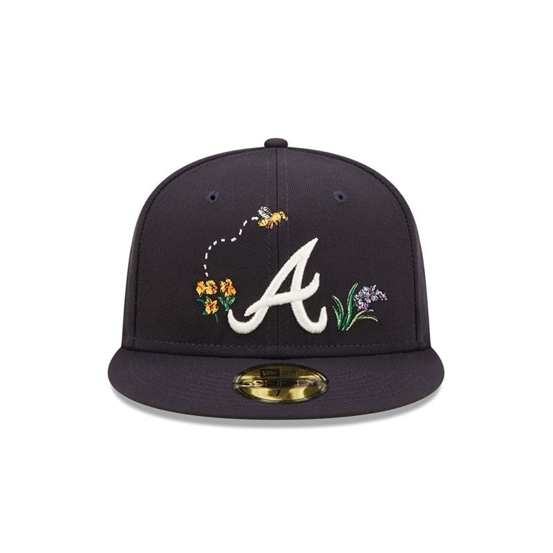 59fifty New Era Atlanta Braves Watercolour Floral Gorras Azules | MU5479613