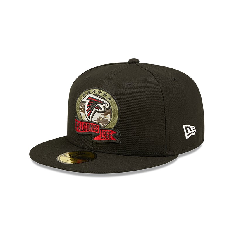 59fifty New Era Atlanta Falcons NFL Salute To Service Fitted Gorras Negros | OW8690471