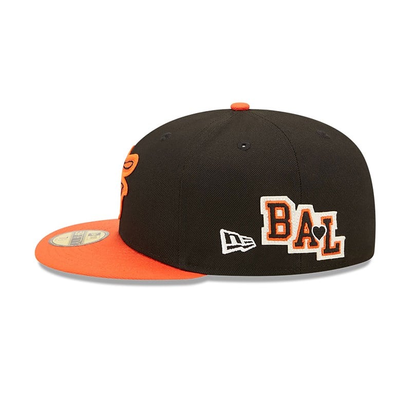 59fifty New Era Baltimore Orioles Ne Letterman Fitted Gorras Negros | AW8562397