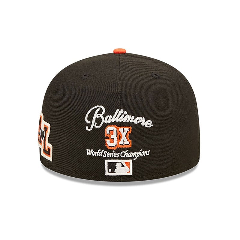 59fifty New Era Baltimore Orioles Ne Letterman Fitted Gorras Negros | AW8562397