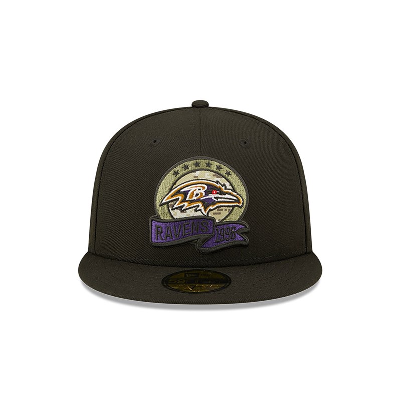 59fifty New Era Baltimore Ravens NFL Salute To Service Fitted Gorras Negros | YO2736580