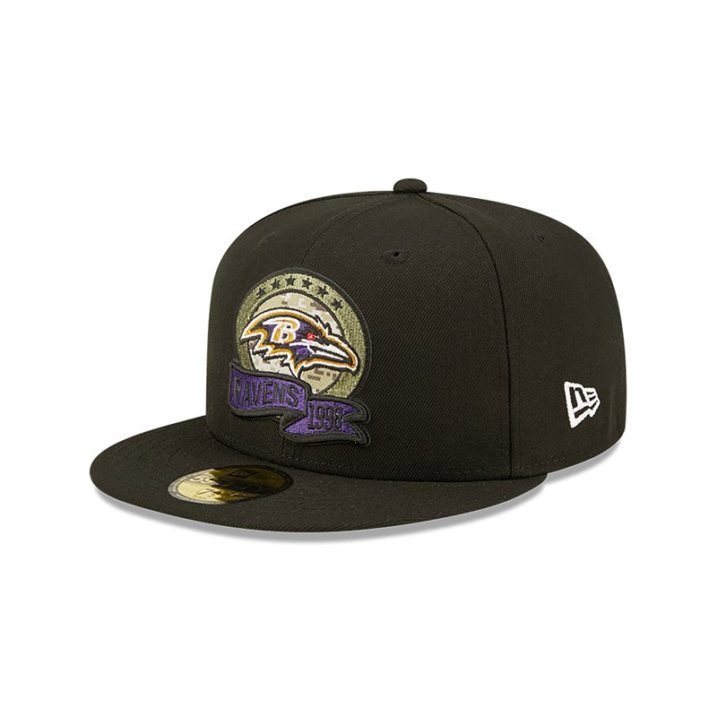 59fifty New Era Baltimore Ravens NFL Salute To Service Fitted Gorras Negros | YO2736580