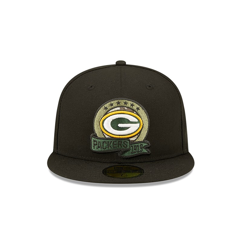 59fifty New Era Bay Packers NFL Salute To Service Fitted Gorras Negros | NH7346810